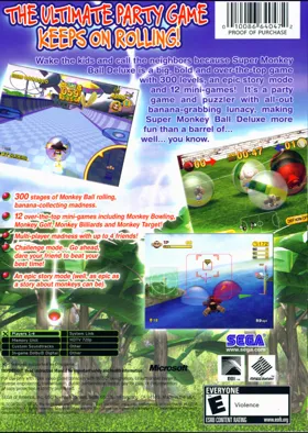 Super Monkey Ball Deluxe (USA) box cover back